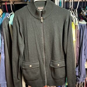 Michael Kors Black Zipper Cardigan